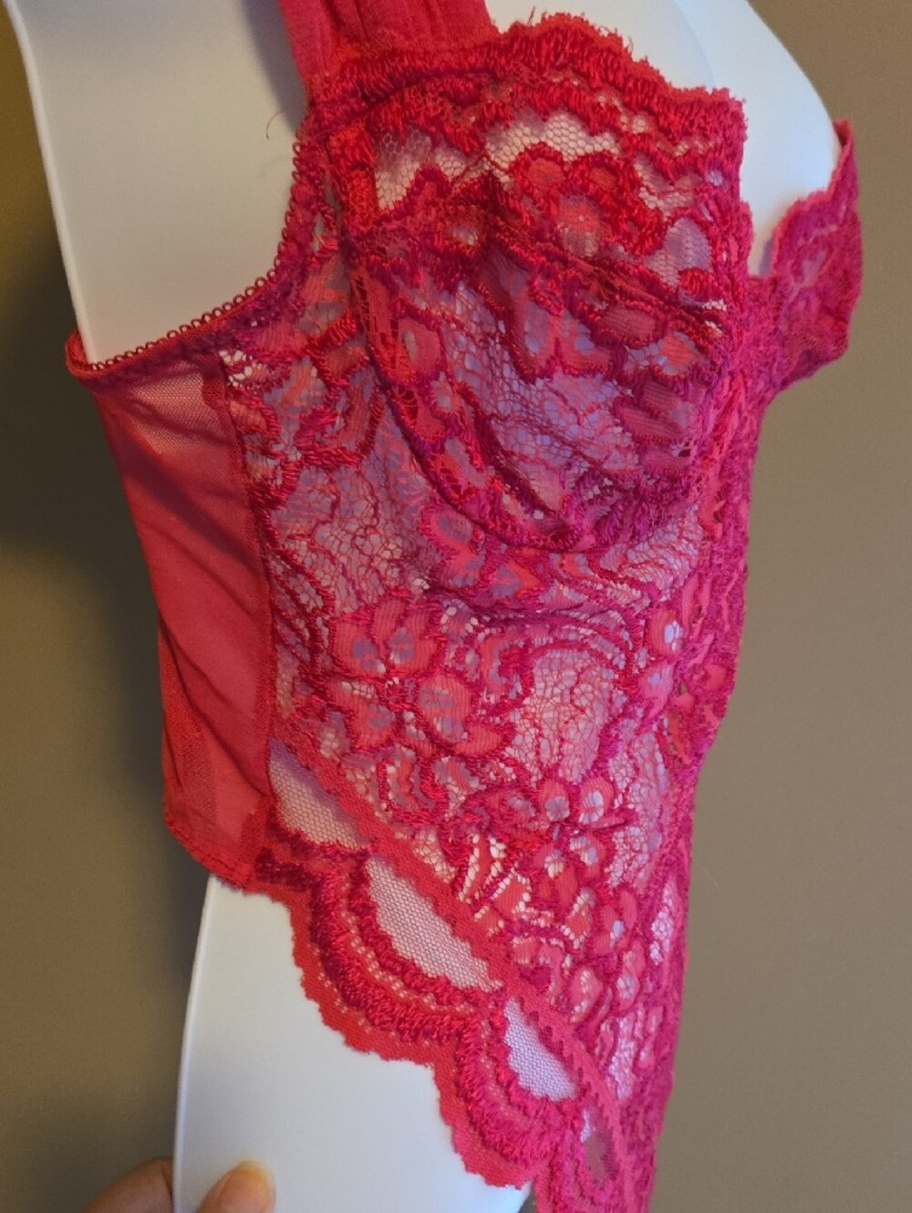 Victoria's Secret Hot Pink Lace Bodysuit - Picture 11 of 14